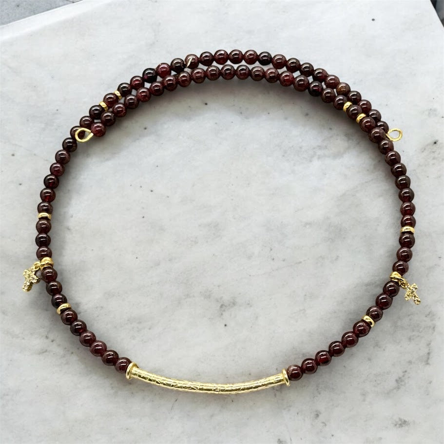 Beaded Choker - Garnet Allure