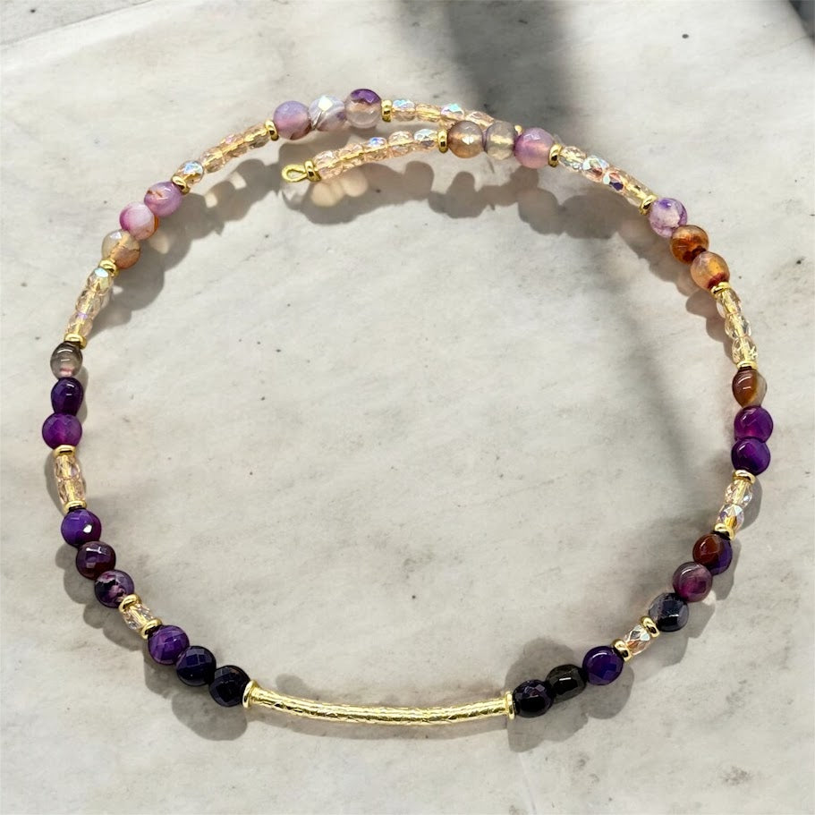 Beaded Choker - Royal Amethyst
