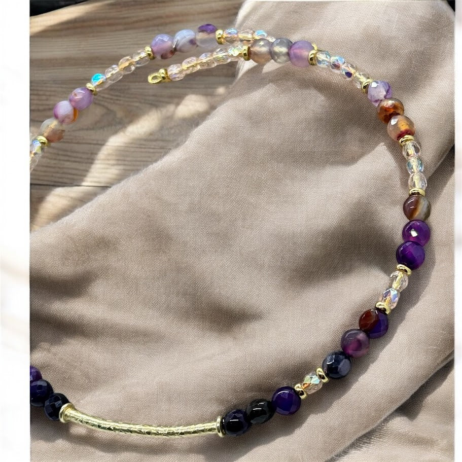 Beaded Choker - Royal Amethyst