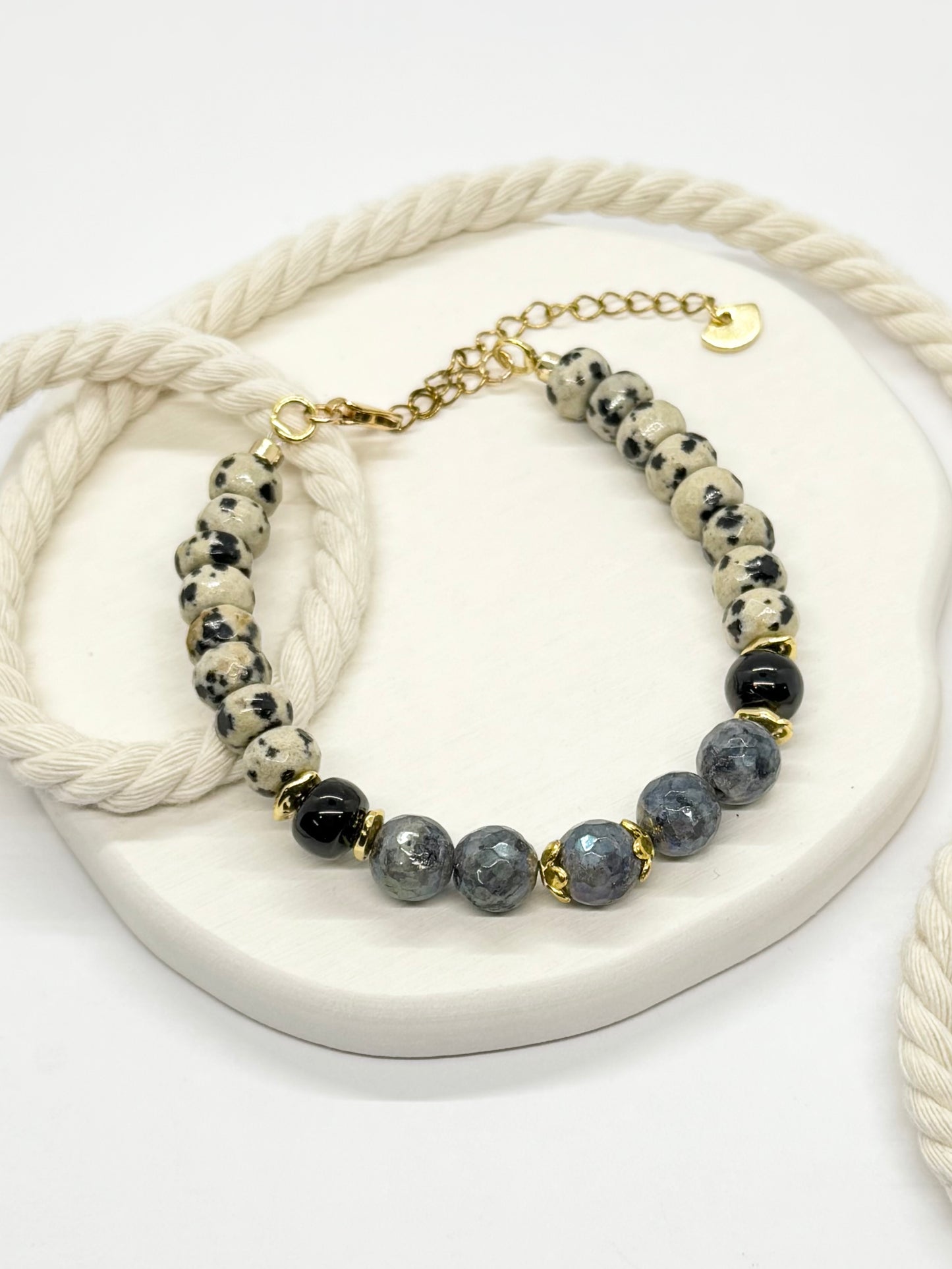 Necklace with beaded design on a white background