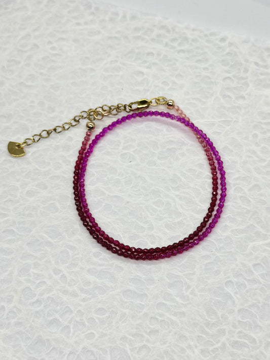 Crimson Bloom Wrap Bracelet