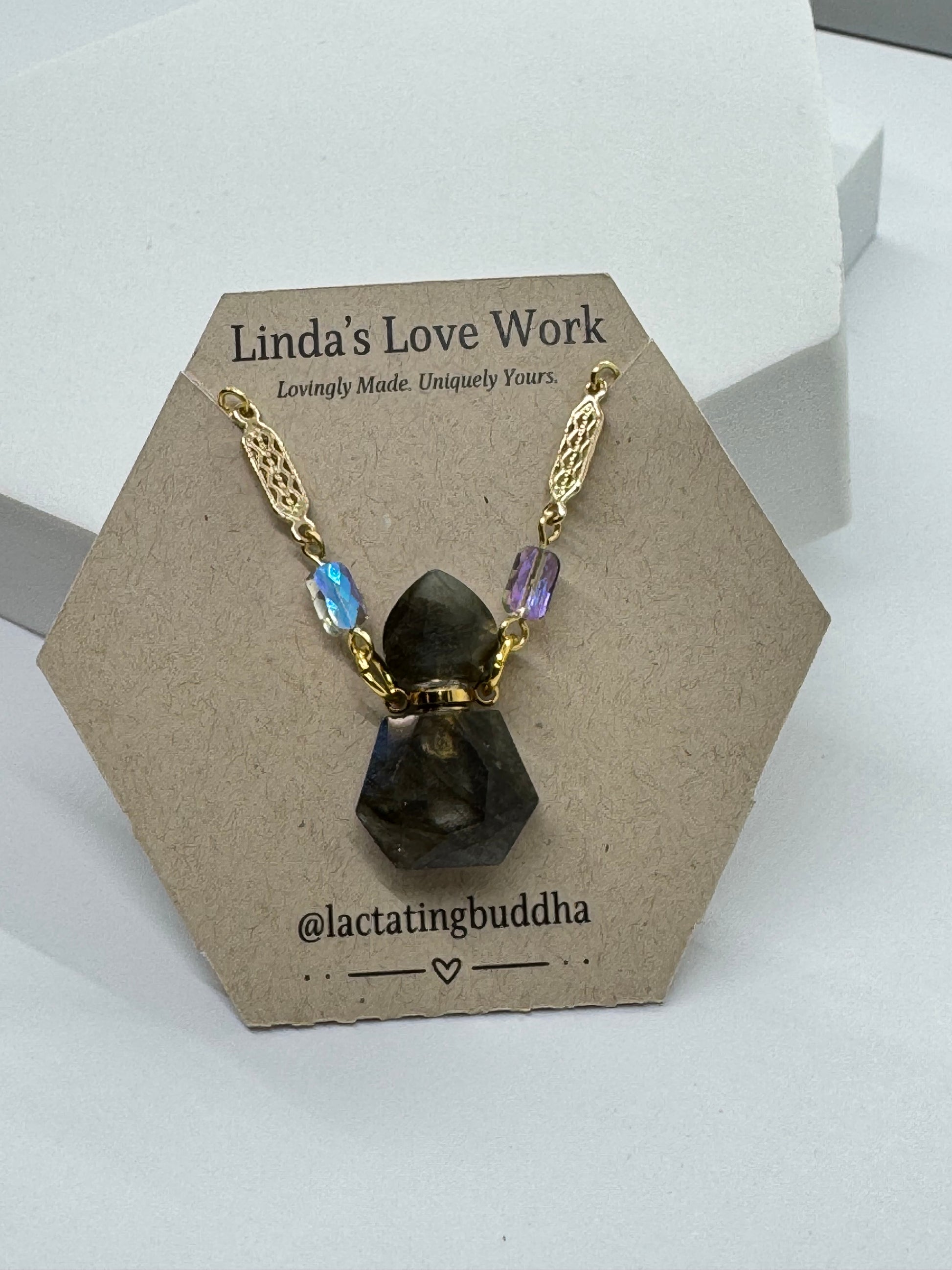 Jewelry with gemstones on a branded card