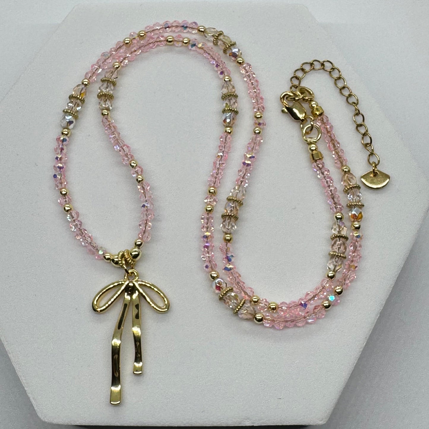 Ballerina Blush Bow Necklace