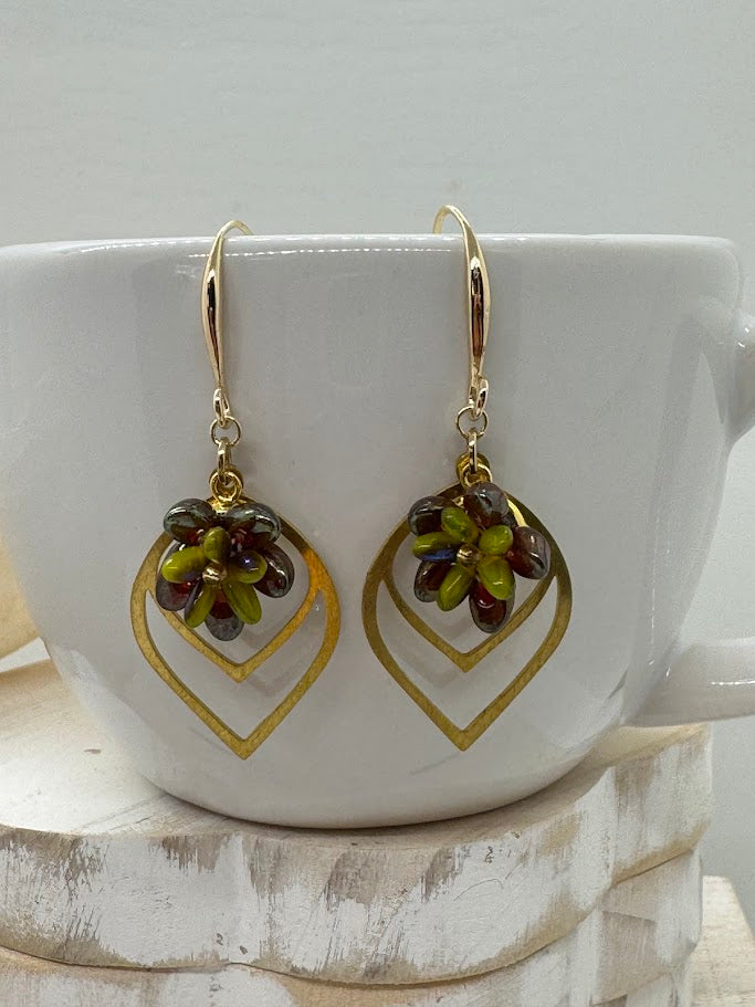 Succulent Petal Earrings displayed inside a branded jewelry box with tissue paper, elegantly packaged and ready for gifting.
