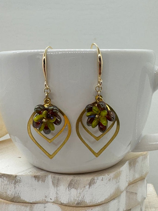 Succulent Petal Earrings displayed inside a branded jewelry box with tissue paper, elegantly packaged and ready for gifting.
